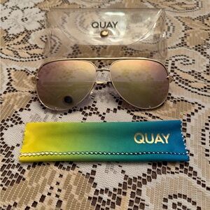 Quay Australia Mirrored Gold Sunglasses